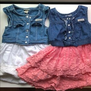 Calvin Klein denim and lace dresses